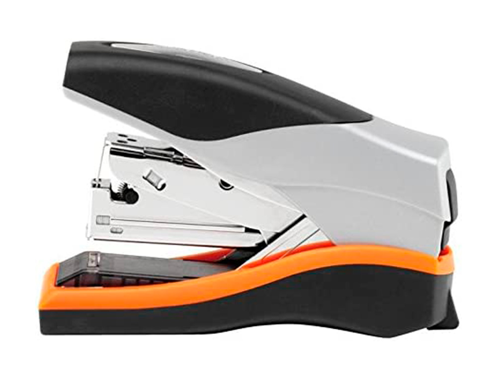 AGRAFADOR REXEL OPTIMA 40 COMPACT METALICO CAPACIDADE 40 FOLHAS USA AGRAFES OPTIMA 26/6 COR CINZA/LARANJA
