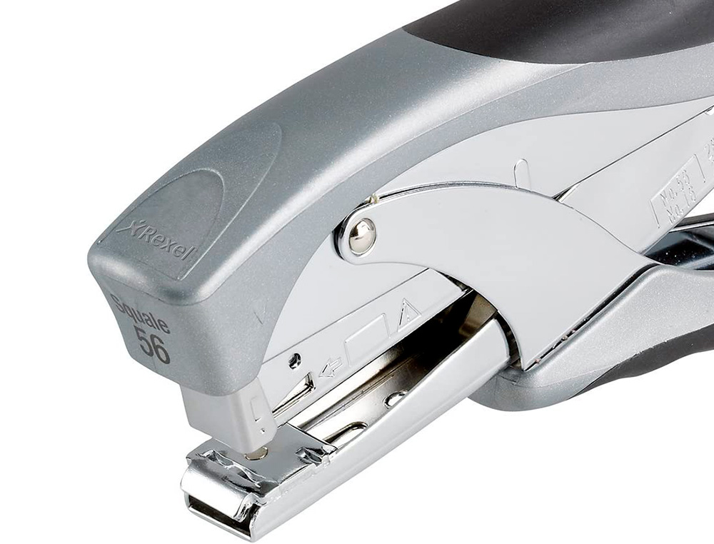 AGRAFADOR REXEL DE ALICATE SQUALE 56 METALICO CAPACIDADE 25 FOLHAS USA AGRAFES 24/6 E 26/6 COR PRATA