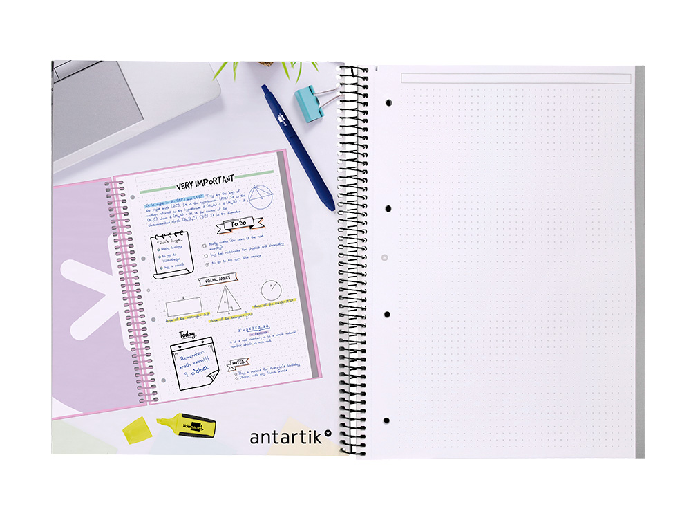 CADERNO ESPIRAL A4 MICRO ANTARTIK CAPA FORRADA 80F 90 GR PONTILHADO 1 BANDA 4 FUROS COR PRETO