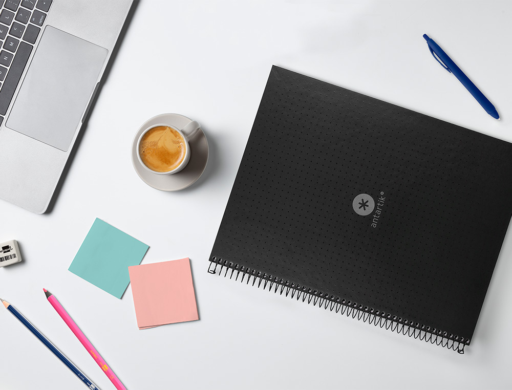 CADERNO ESPIRAL A4 MICRO ANTARTIK CAPA FORRADA 80F 90 GR PONTILHADO 1 BANDA 4 FUROS COR PRETO