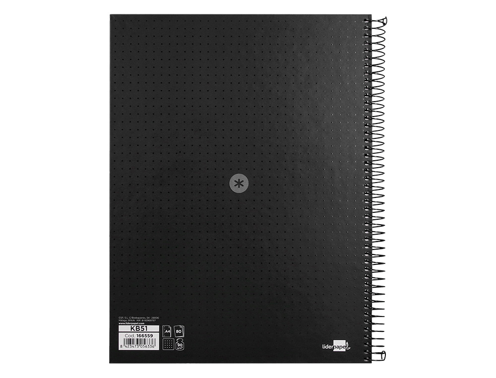 CADERNO ESPIRAL A4 MICRO ANTARTIK CAPA FORRADA 80F 90 GR PONTILHADO 1 BANDA 4 FUROS COR PRETO