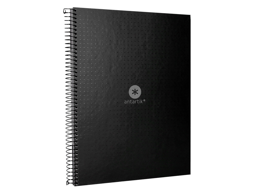CADERNO ESPIRAL A4 MICRO ANTARTIK CAPA FORRADA 80F 90 GR PONTILHADO 1 BANDA 4 FUROS COR PRETO
