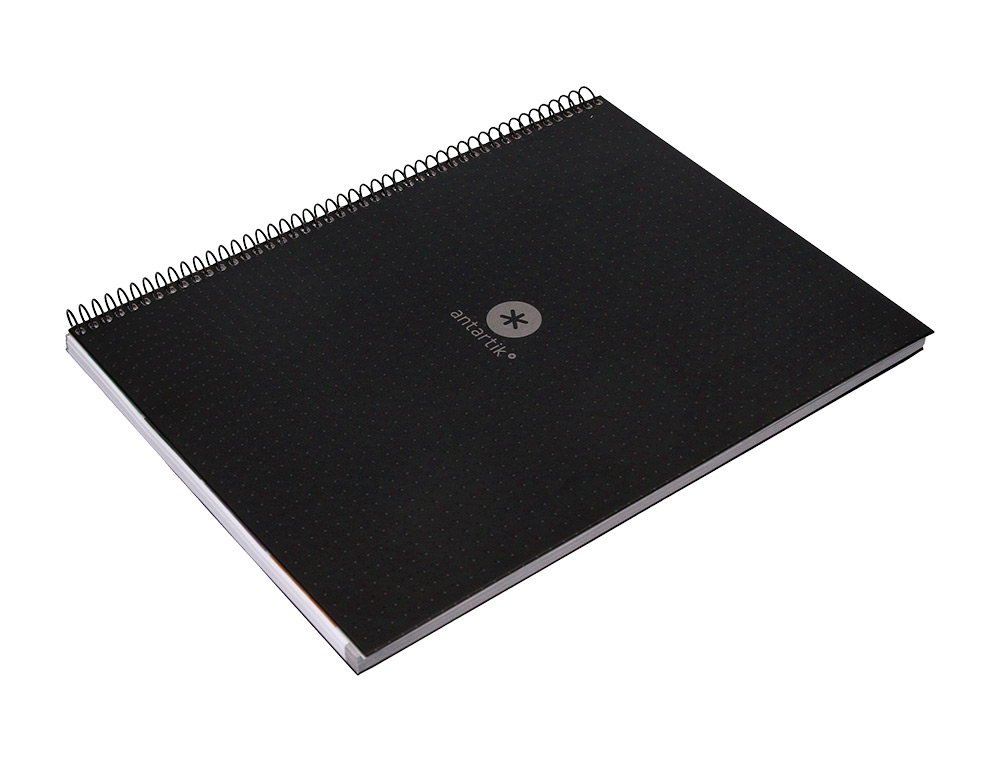CADERNO ESPIRAL A4 MICRO ANTARTIK CAPA FORRADA 80F 90 GR PONTILHADO 1 BANDA 4 FUROS COR PRETO