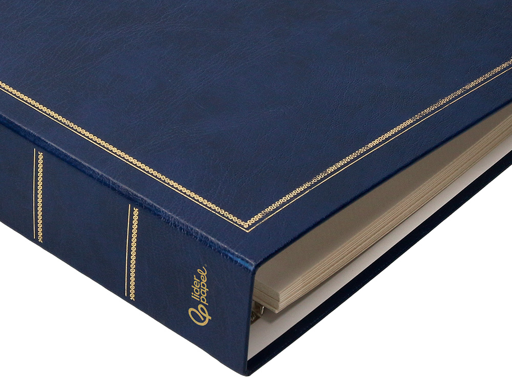 ALBUM DE FOTOS LIDERPAPEL ANEIS SERIE CLASSIC COM 20 FOLHAS AUTOADESIVAS COR AZUL
