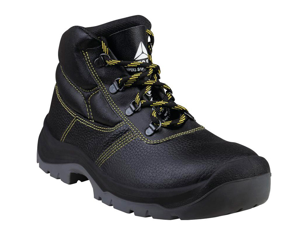 BOTAS DELTAPLUS DE SEGURANCA EM COURO PIGMENTADO SOLA PU BI-DENSIDADE COR PRETO TAMANHO 40