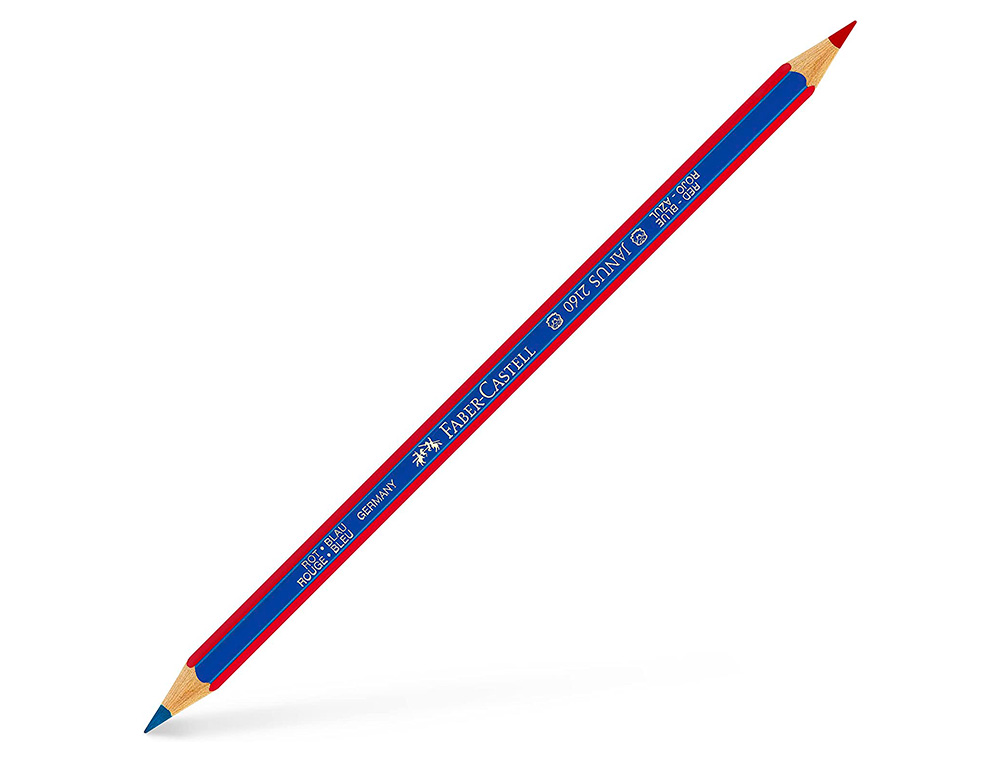 LAPIS BICOLOR FABER CASTELL FINO HEXAGONAL VERMELHO/AZUL BLISTER DE 2 UNIDADES