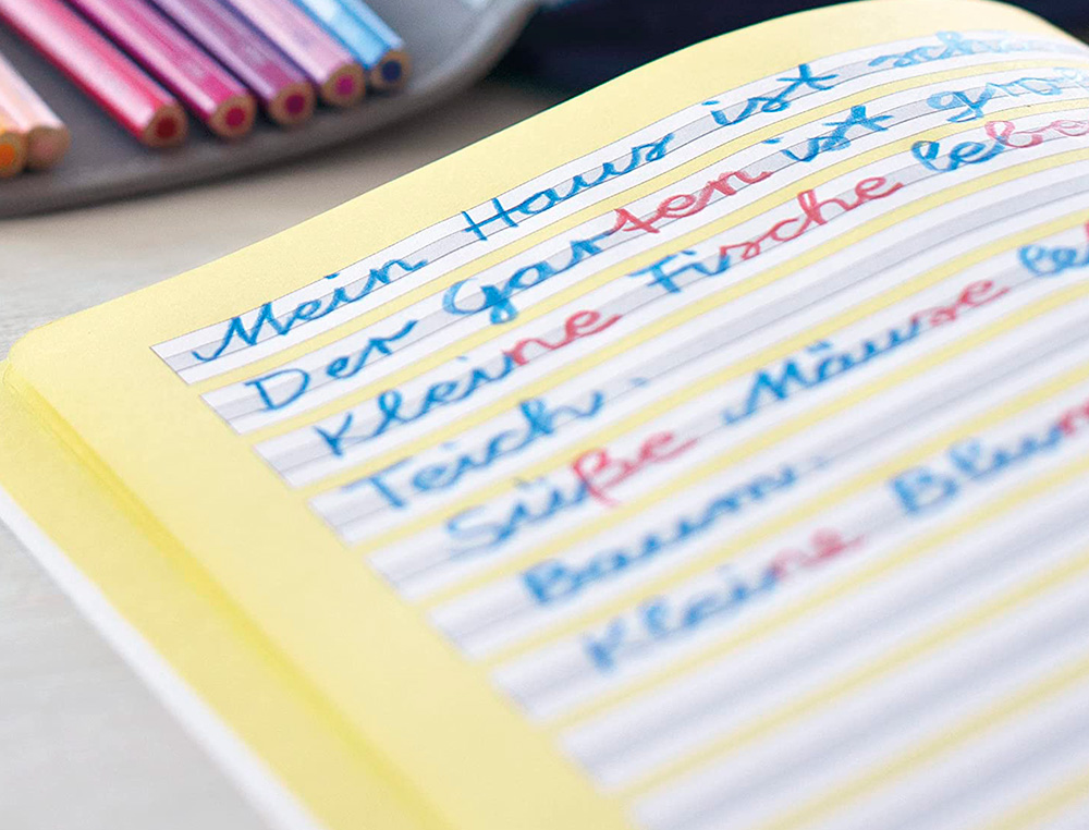 LAPIS BICOLOR FABER CASTELL FINO HEXAGONAL VERMELHO/AZUL BLISTER DE 2 UNIDADES