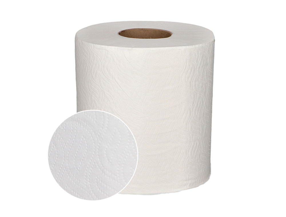 PAPEL SECA MAOS BUNZL GREENSOURCE 2 FOLHAS CELULOSE BRANCA 200 MM X 150 MT PACK DE 6 ROLOS