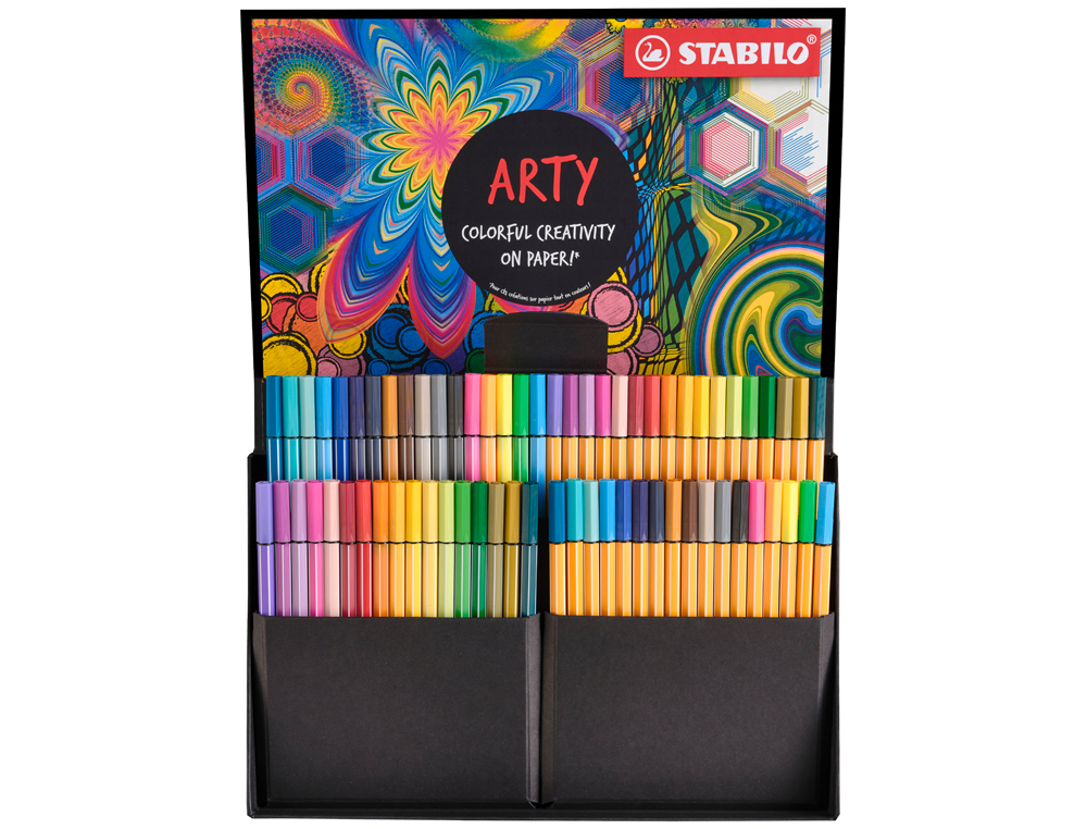 MARCADOR STABILO AGUARELAVEL PEN 68/88 ARTY LINE HERO ESTOJO DE CARTAO DE 68 CORES SORTIDAS