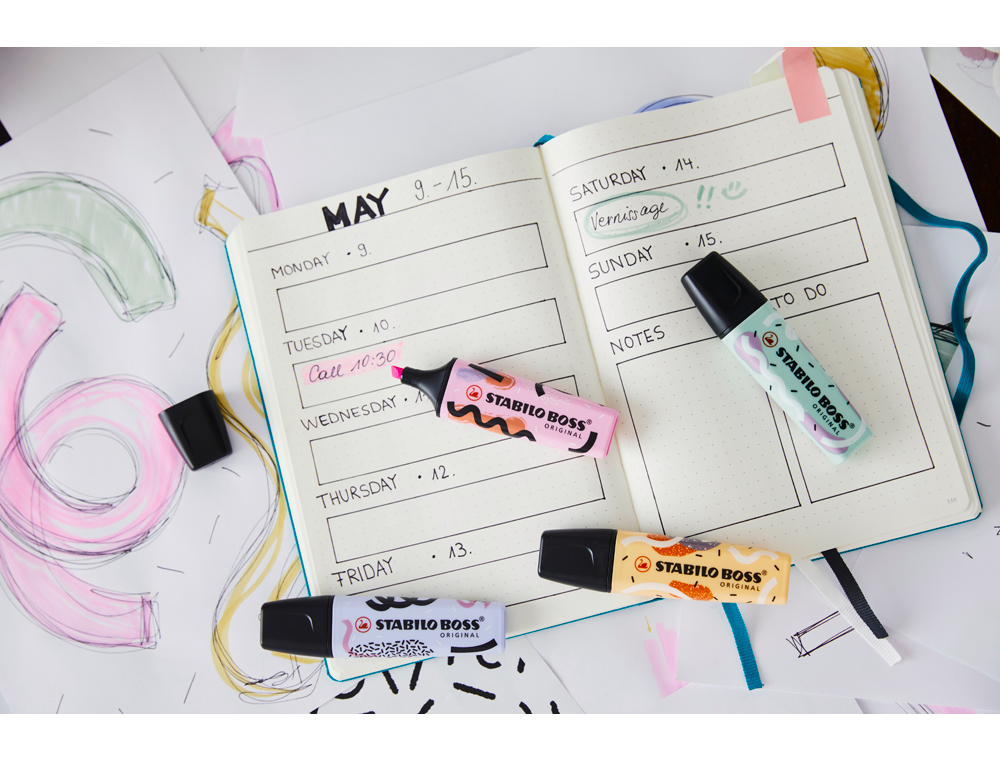 MARCADOR FLUORESCENTE STABILO BOSS ORIGINAL PASTEL BY JU SCHNEE FUCSIA