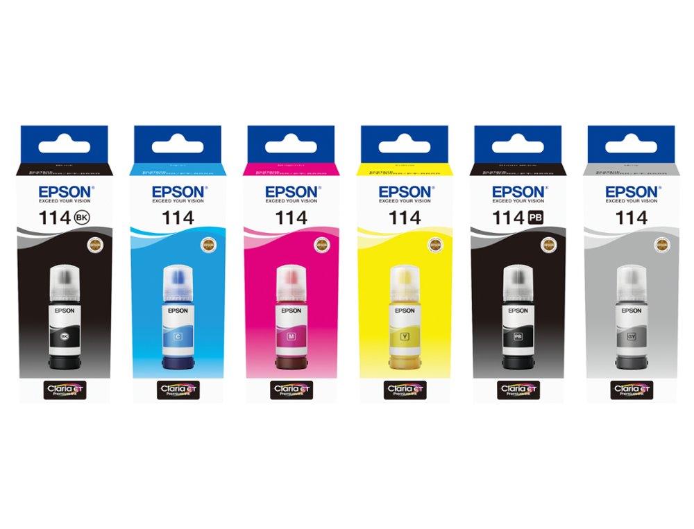 TINTA EPSON T114 ECO TANK ET-8500 / 8550 PRETO PHOTO GARRAFA 70 ML