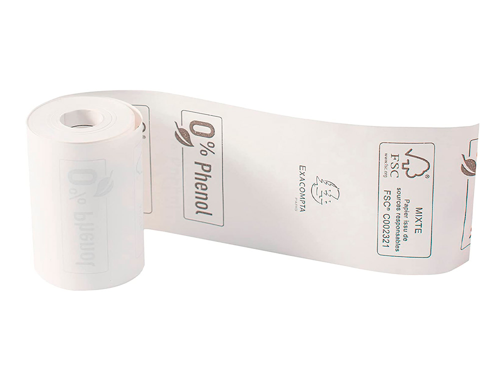 ROLO DE CALCULADORA EXACOMPTA TERMICO PARA TPV 57 MM X 40 MM 55 G/M2 FSC SEM FENOL NEM PLASTICO