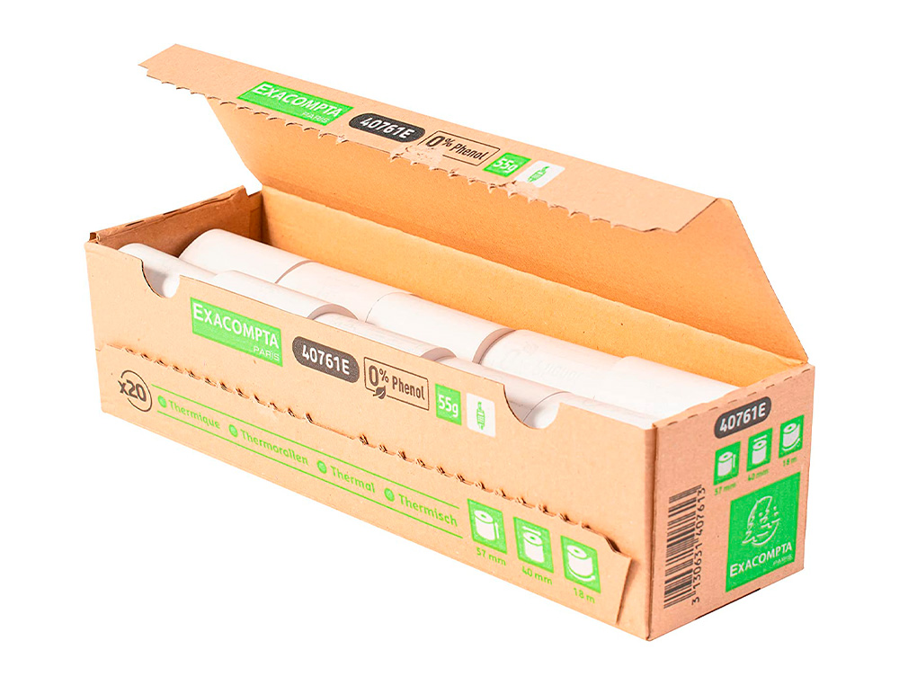 ROLO DE CALCULADORA EXACOMPTA TERMICO PARA TPV 57 MM X 40 MM 55 G/M2 FSC SEM FENOL NEM PLASTICO