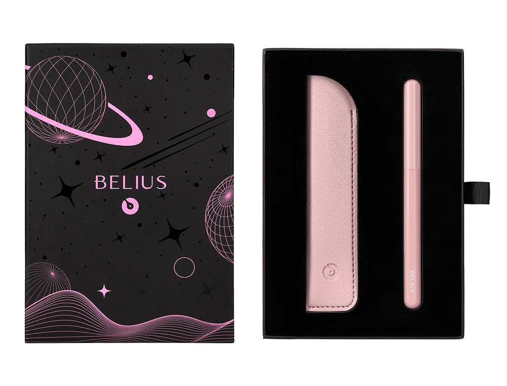 ROLLER E BOLSA EM IMITACAO PELE BELIUS SPACE B DESENHO MINIMALISTA ROSA TINTA AZUL CAIXA DESIGN
