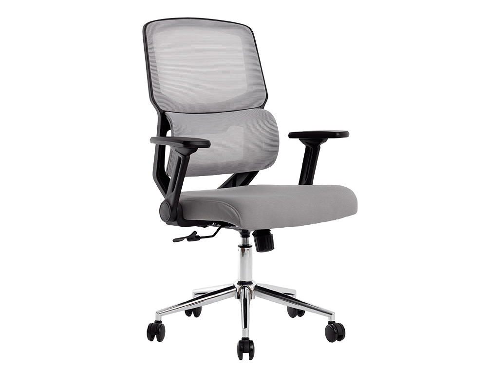CADEIRA DE ESCRITORIO Q-CONNECT LUCCA MALHA BASE METAL ALT MAX 1090 MM LARG 700 MM PROF 650 MM RODAS PREMIUM COR PRETO/C