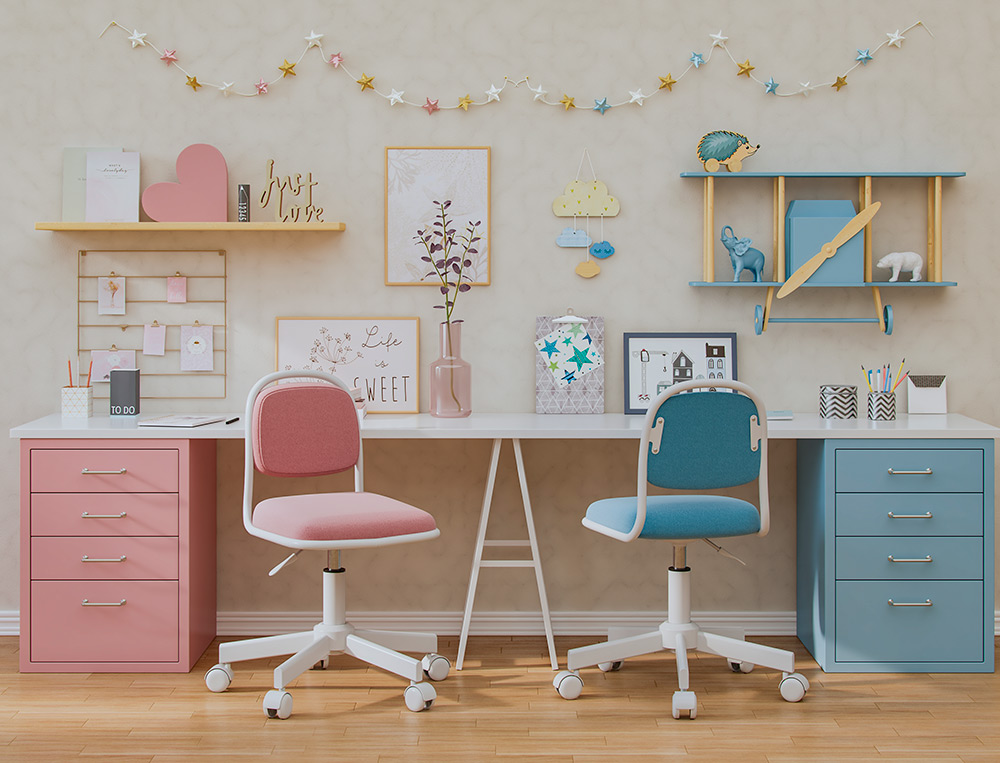 CADEIRA DE ESCRITORIO Q-CONNECT KIDS INFANTIL ALT MAX 795 MM LARG 390 MM PROF 350 MM COR AZUL