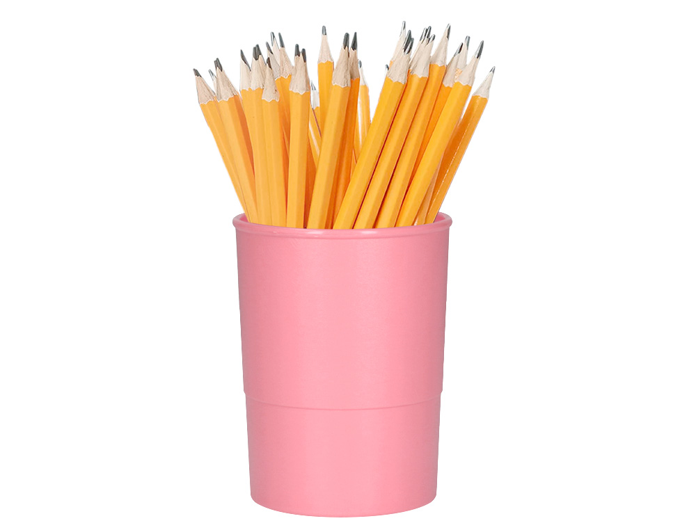 PORTA LAPIS Q-CONNECT PLASTICO ROSA PASTEL