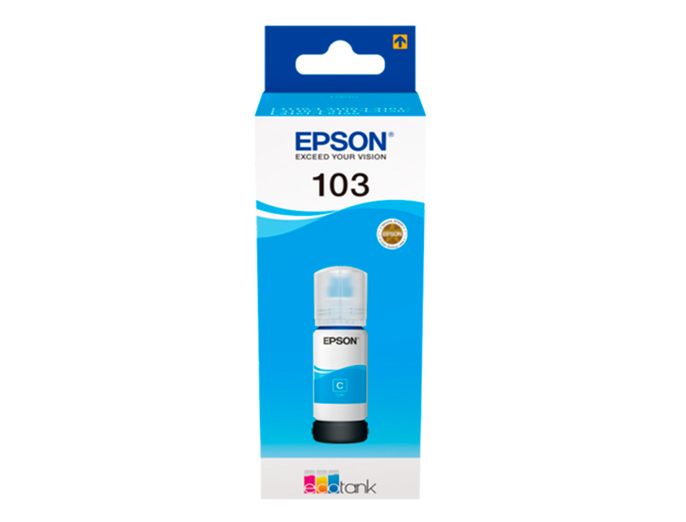 TINTA EPSON ECOTANK 103 L3110/3150/3151/5190 CIAN GARRAFA DE 65 ML