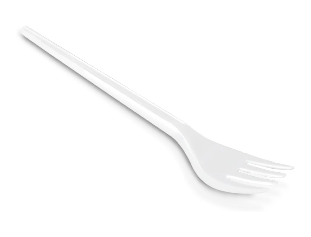 GARFO DE PLASTICO BRANCO REUTILIZAVEL PACK DE 100 UNIDADES