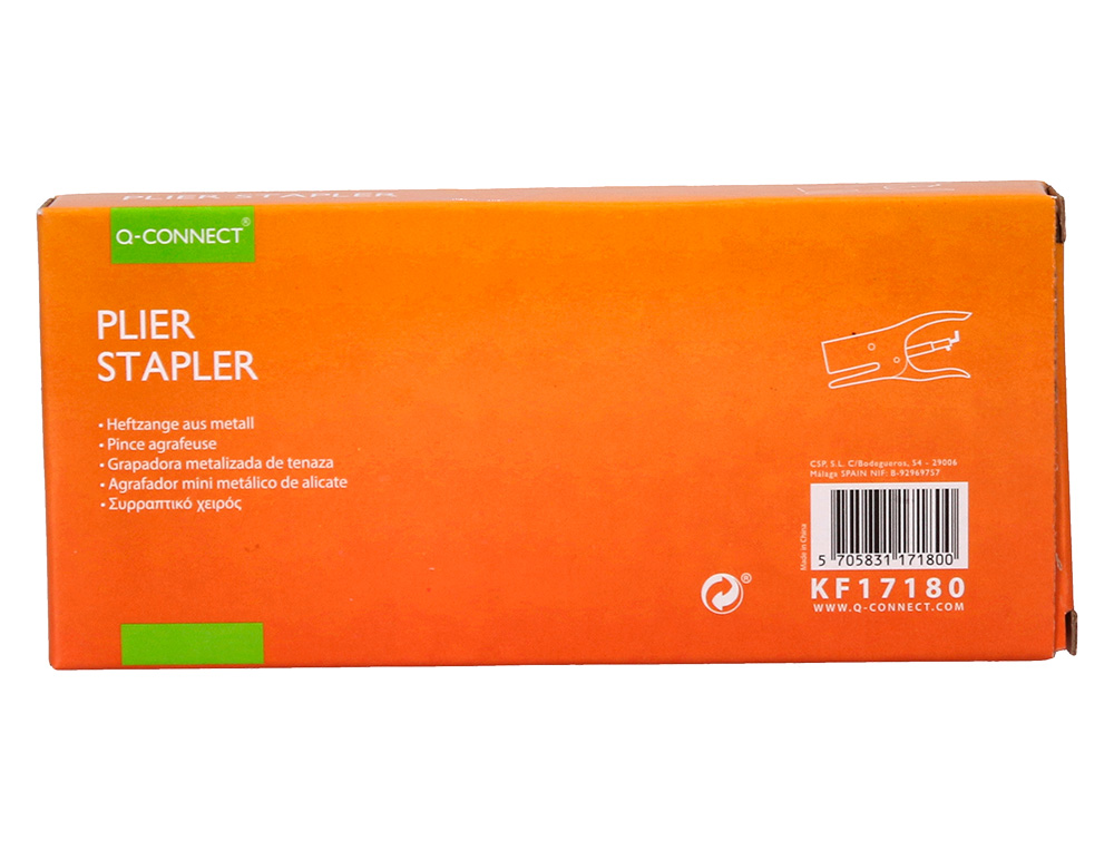 AGRAFADOR Q-CONNECT DE ALICATE CAPACIDADE 15 FOLHAS USA AGRAFES 21/4