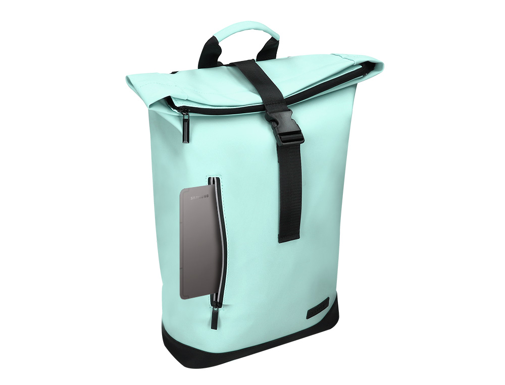 MOCHILA ANTARTIK WATERPROOF ENROLAVEL DESIGN CASUAL COR TURQUESA 480X130X280 MM