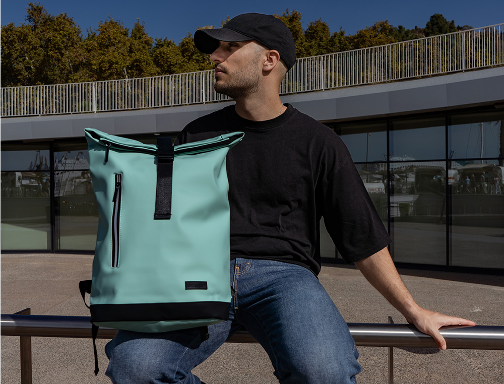 MOCHILA ANTARTIK WATERPROOF ENROLAVEL DESIGN CASUAL COR TURQUESA 480X130X280 MM