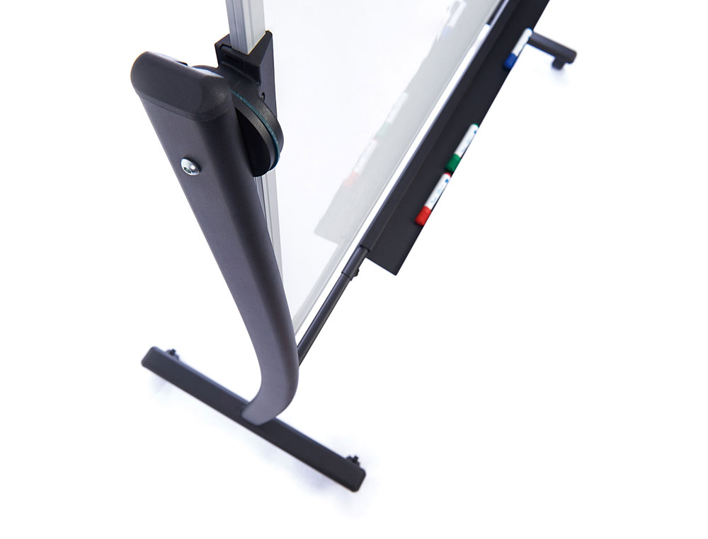 QUADRO BRANCO ROCADA ACO LACADO MAGNETICO MOLDURA ALUMINIO DUPLA FACE GIRATORIO CURVE 120X150 CM