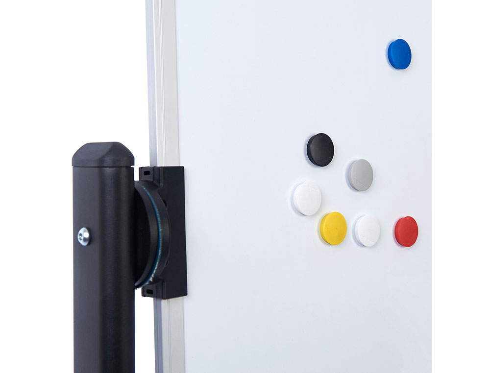 QUADRO BRANCO ROCADA ACO LACADO MAGNETICO MOLDURA ALUMINIO DUPLA FACE GIRATORIO CURVE 120X150 CM