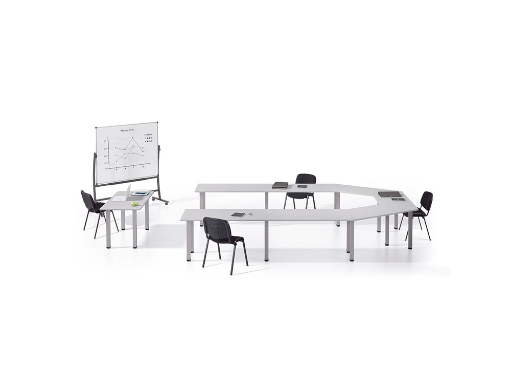 QUADRO BRANCO ROCADA ACO LACADO MAGNETICO MOLDURA ALUMINIO DUPLA FACE GIRATORIO CURVE 120X150 CM