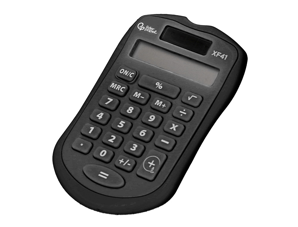 CALCULADORA LIDERPAPEL DE BOLSO XF43 8 DIGITOS SOLAR E PIHAS COR PRETO 94X59,5X10,5MM