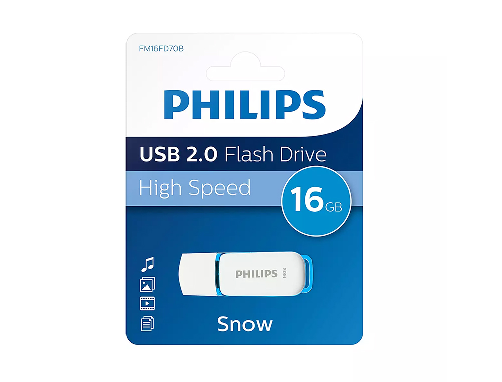 PEN DRIVE USB PHILIPS FLASH USB 2.0 16 GB SNOW BLUE