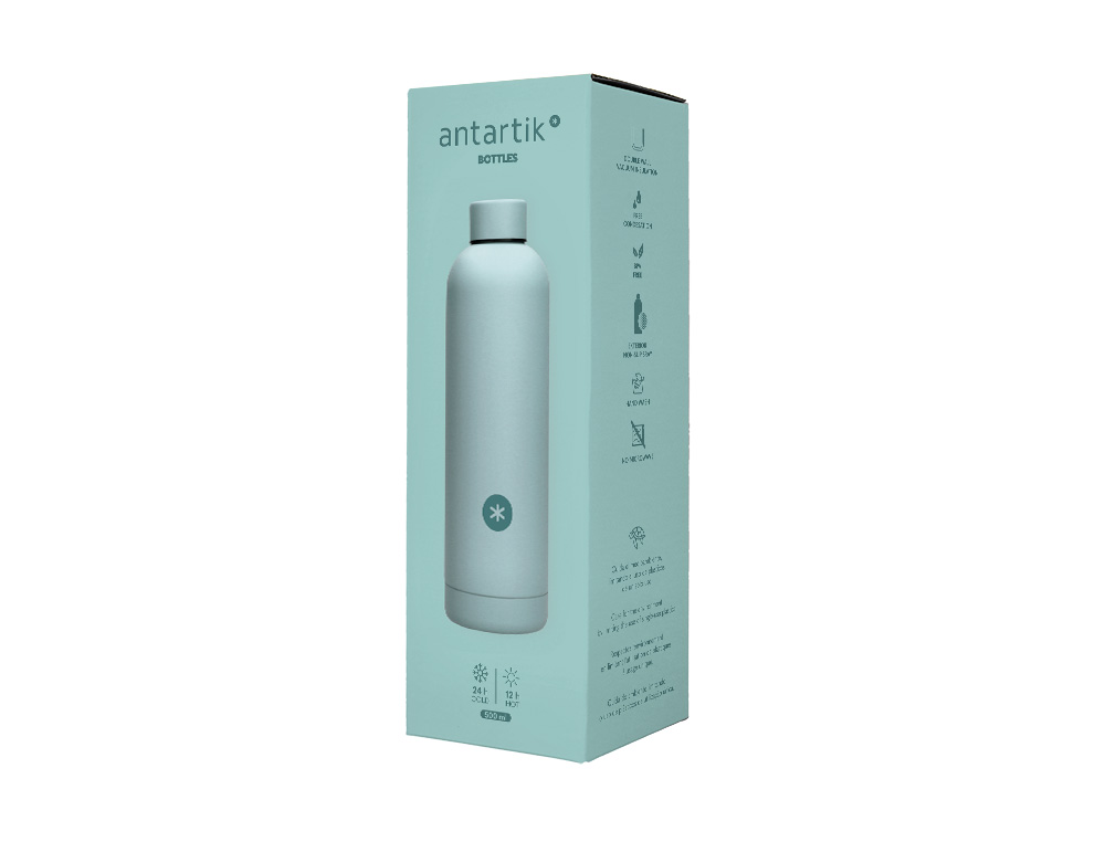 GARRAFA ANTARTIK ISOTERMICA ACO INOXIDAVEL LIVRE DE BPA COR MENTA 500 ML