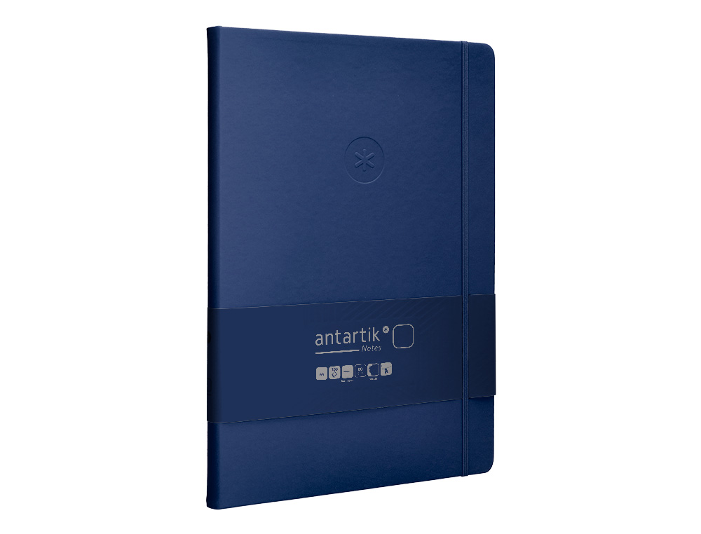 CADERNO COM ELASTICO ANTARTIK NOTES CAPA DURA A4 LISO AZUL MARINHO 100 FOLHAS 80 GR FSC