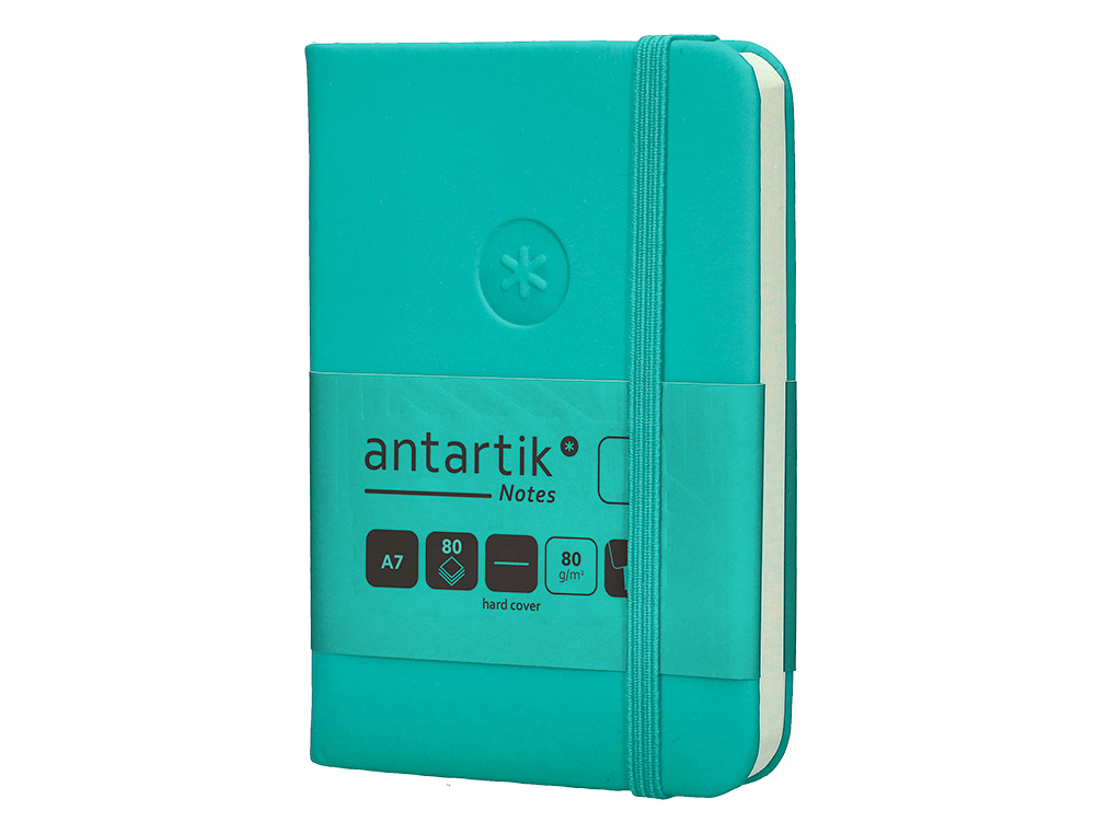 CADERNO COM ELASTICO ANTARTIK NOTES CAPA DURA A7 LISO TURQUESA 80 FOLHAS 80 GR FSC