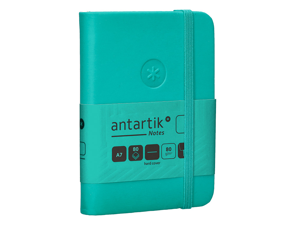 CADERNO COM ELASTICO ANTARTIK NOTES CAPA DURA A7 LISO TURQUESA 80 FOLHAS 80 GR FSC