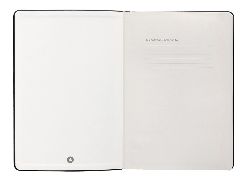 CADERNO COM ELASTICO ANTARTIK NOTES CAPA DURA A5 PAUTADO PRETO E VERMELHO 100 FOLHAS 80 GR FSC
