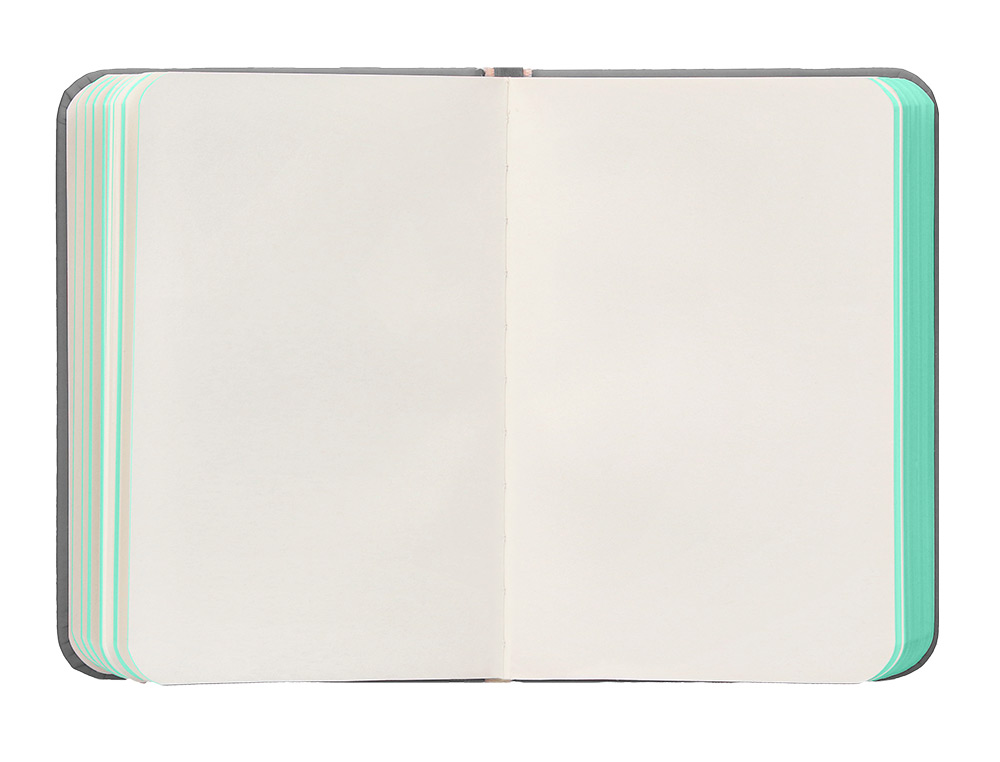CADERNO COM ELASTICO ANTARTIK NOTES CAPA DURA A7 LISO CINZA E TURQUESA 80 FOLHAS 80 GR FSC