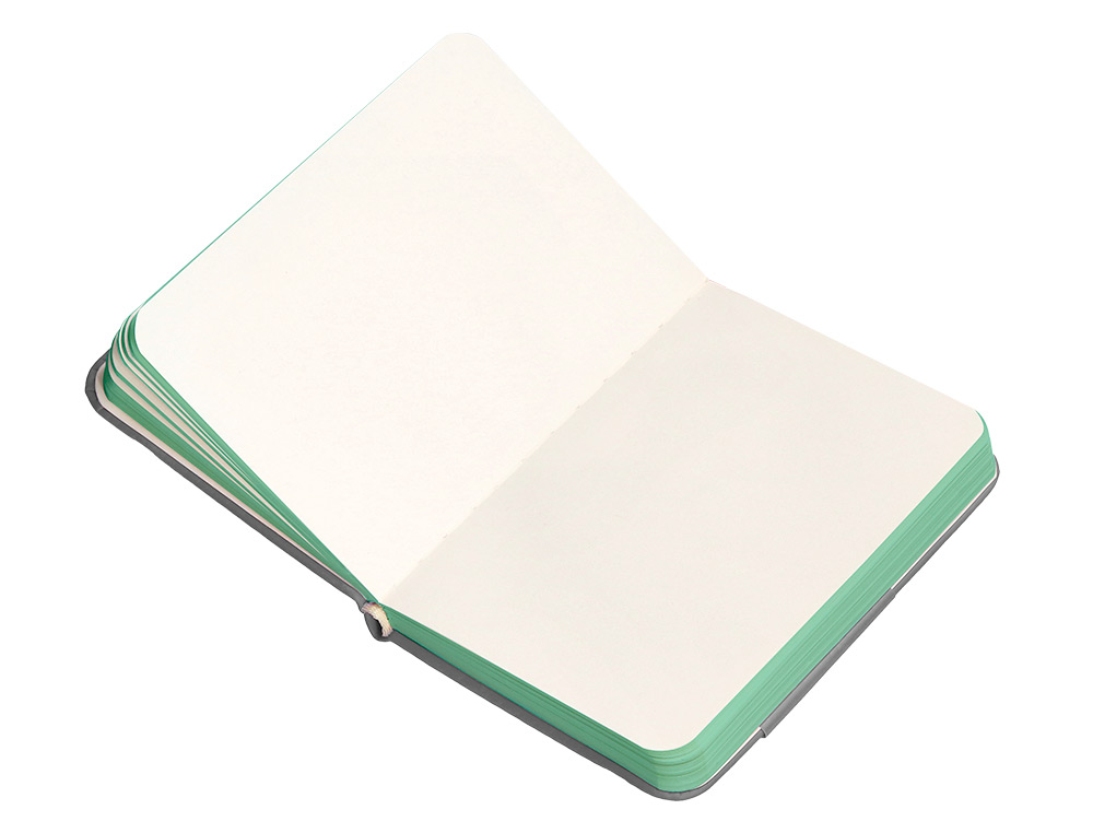 CADERNO COM ELASTICO ANTARTIK NOTES CAPA DURA A7 LISO CINZA E TURQUESA 80 FOLHAS 80 GR FSC