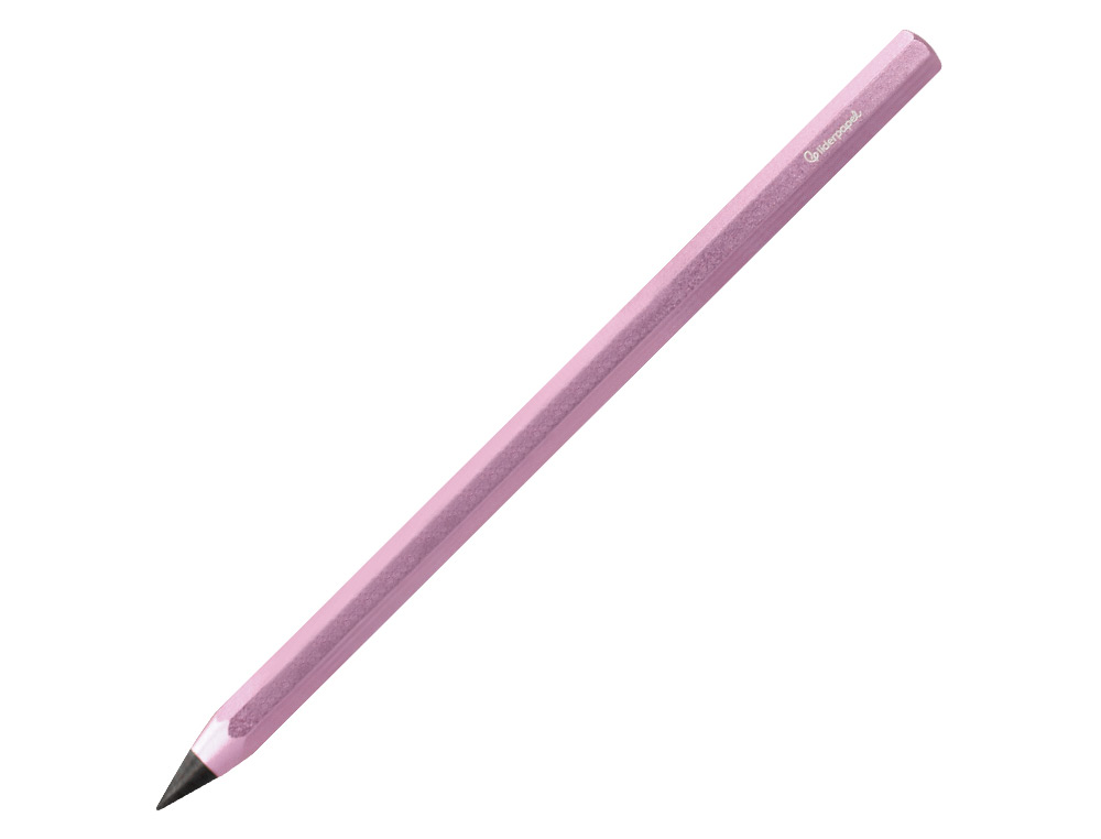 LAPIS DE GRAFITE LIDERPAPEL INFINITO COM BORRACHA ALUMINIO HEXAGONAL ROSA ULTRA RESISTENTE 1 PONTA DE RECARGA