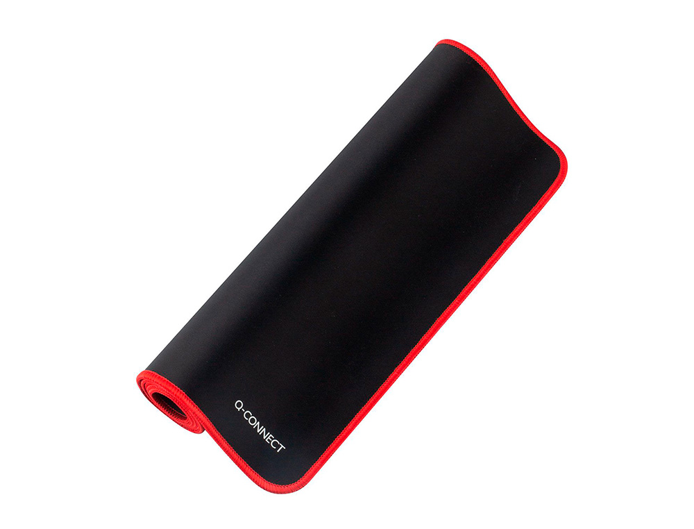 TAPETE PARA RATO Q-CONNECT XXL PRETO COM BORDA VERMELHA 900X400 MM