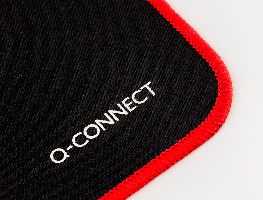 TAPETE PARA RATO Q-CONNECT XXL PRETO COM BORDA VERMELHA 900X400 MM