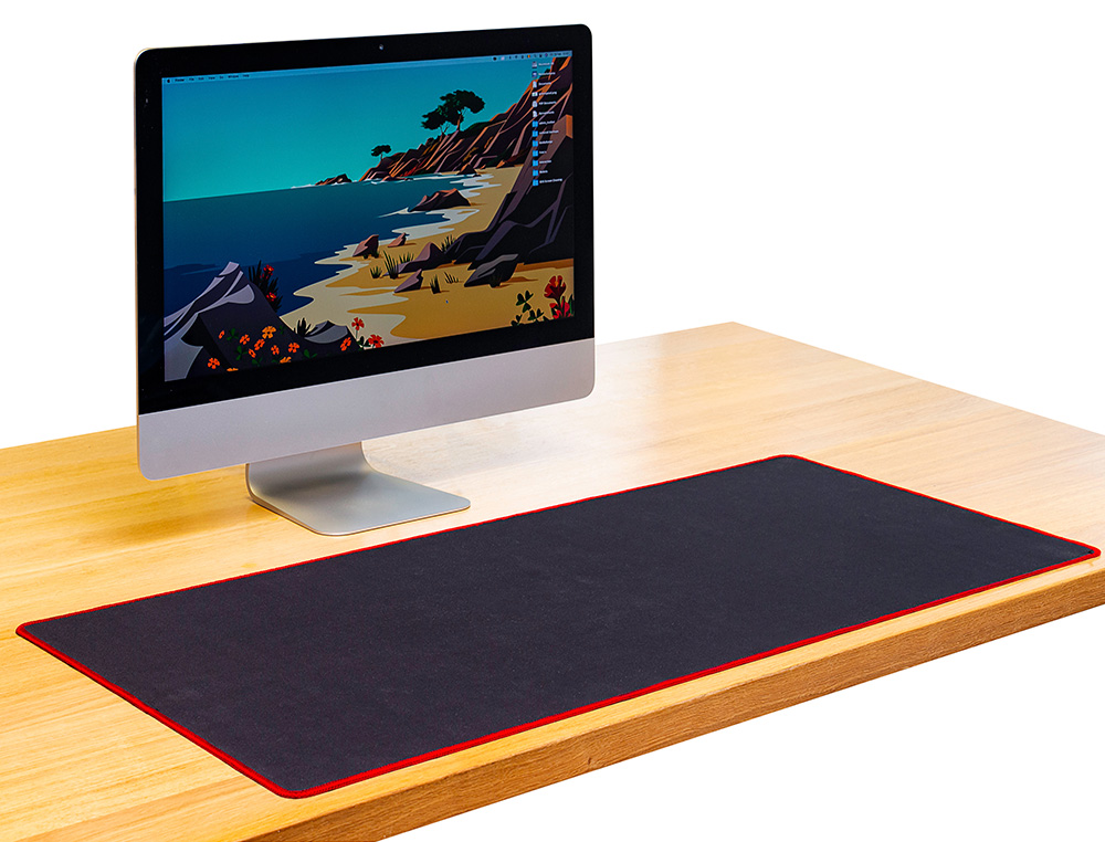 TAPETE PARA RATO Q-CONNECT XXL PRETO COM BORDA VERMELHA 900X400 MM