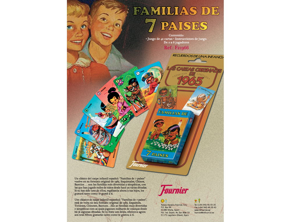 BARALHO DE CARTAS FOURNIER INFANTIL FAMILIAS DE 7 PAISES