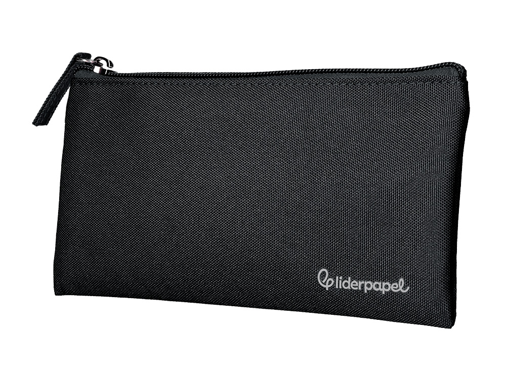 ESTOJO ESCOLAR LIDERPAPEL PLANO LARGO UM FECHO 200X100 MM PRETO