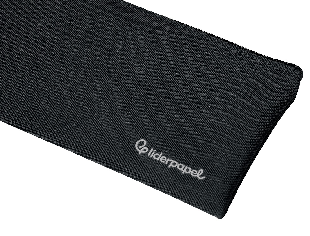 ESTOJO ESCOLAR LIDERPAPEL PLANO LARGO UM FECHO 200X100 MM PRETO