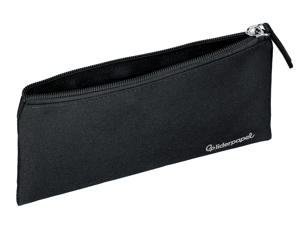 ESTOJO ESCOLAR LIDERPAPEL PLANO LARGO UM FECHO 200X100 MM PRETO