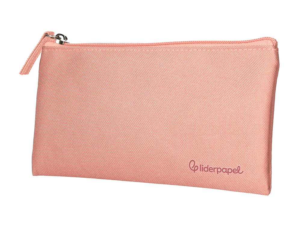 ESTOJO ESCOLAR LIDERPAPEL PLANO LARGO UM FECHO 200X100 MM ROSA