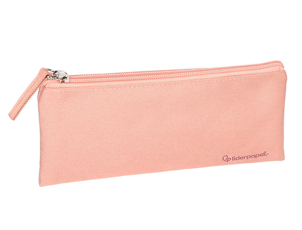 ESTOJO ESCOLAR LIDERPAPEL PLANO LARGO UM FECHO 200X100 MM ROSA