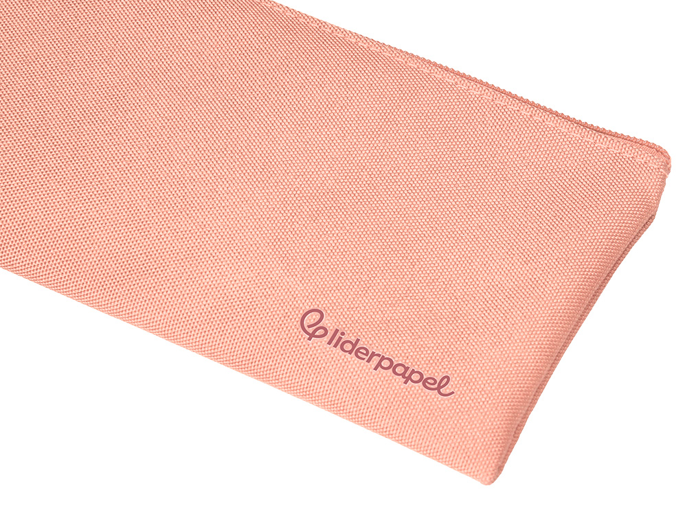 ESTOJO ESCOLAR LIDERPAPEL PLANO LARGO UM FECHO 200X100 MM ROSA