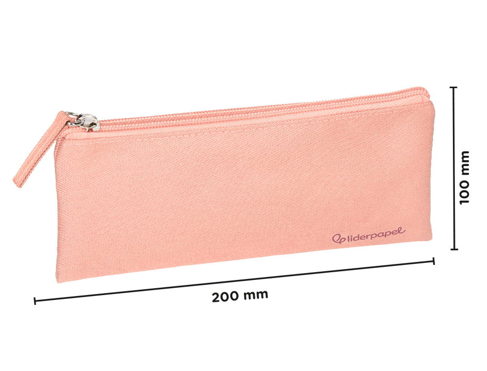 ESTOJO ESCOLAR LIDERPAPEL PLANO LARGO UM FECHO 200X100 MM ROSA